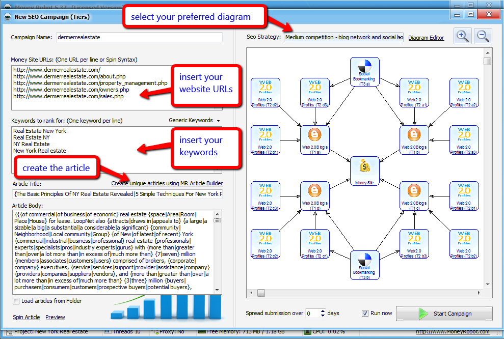 Money Robot Link Building Tool